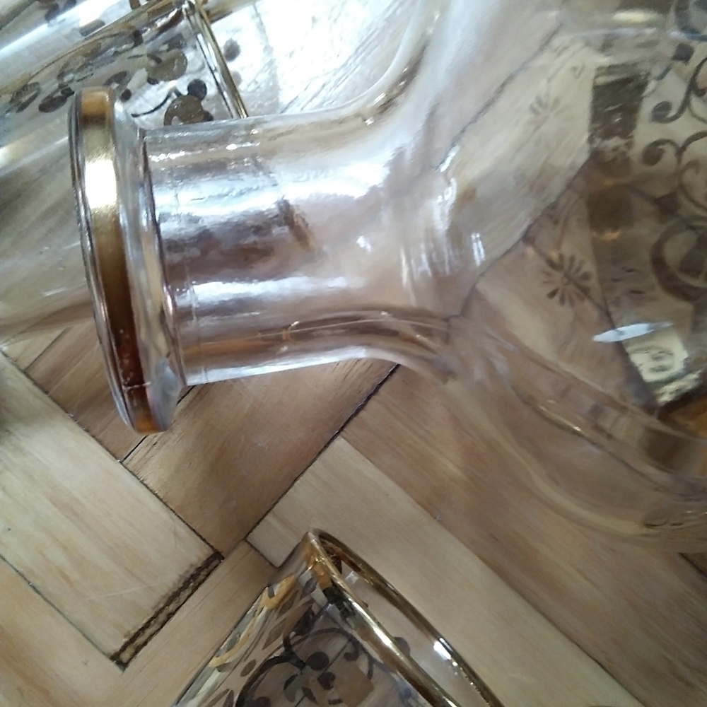 Glass decanter plated whit gold​​​​​​​​​​​​​​ - Picture 5 of 7